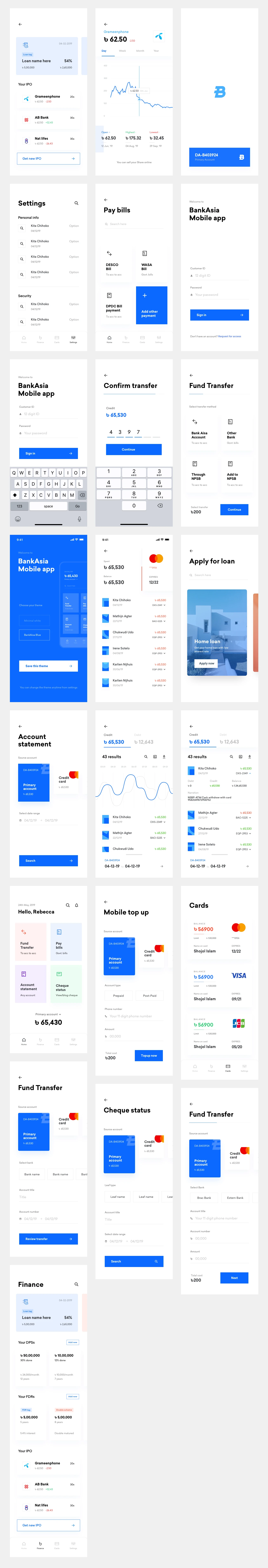 Banking Wallet App Free UI Kit for Sketch - This UI kit can be used for all kinds of online Banking/Wallet app. This FREE UI kit contains 25+ minimal screens designed for iPhone 11 Pro/X.