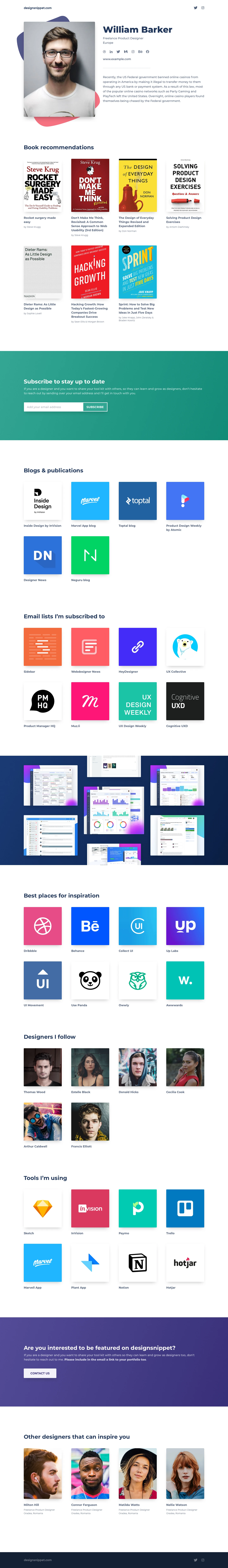 DesignSnippet Landing Page For Sketch - Elegant and clean landing page by Daniel Andor