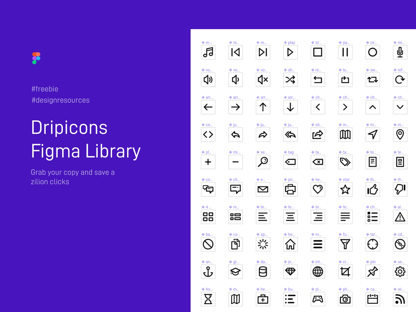 Dripicons Figma Library - Figma library for the Dripicons iconset by Amit Jakhu.
