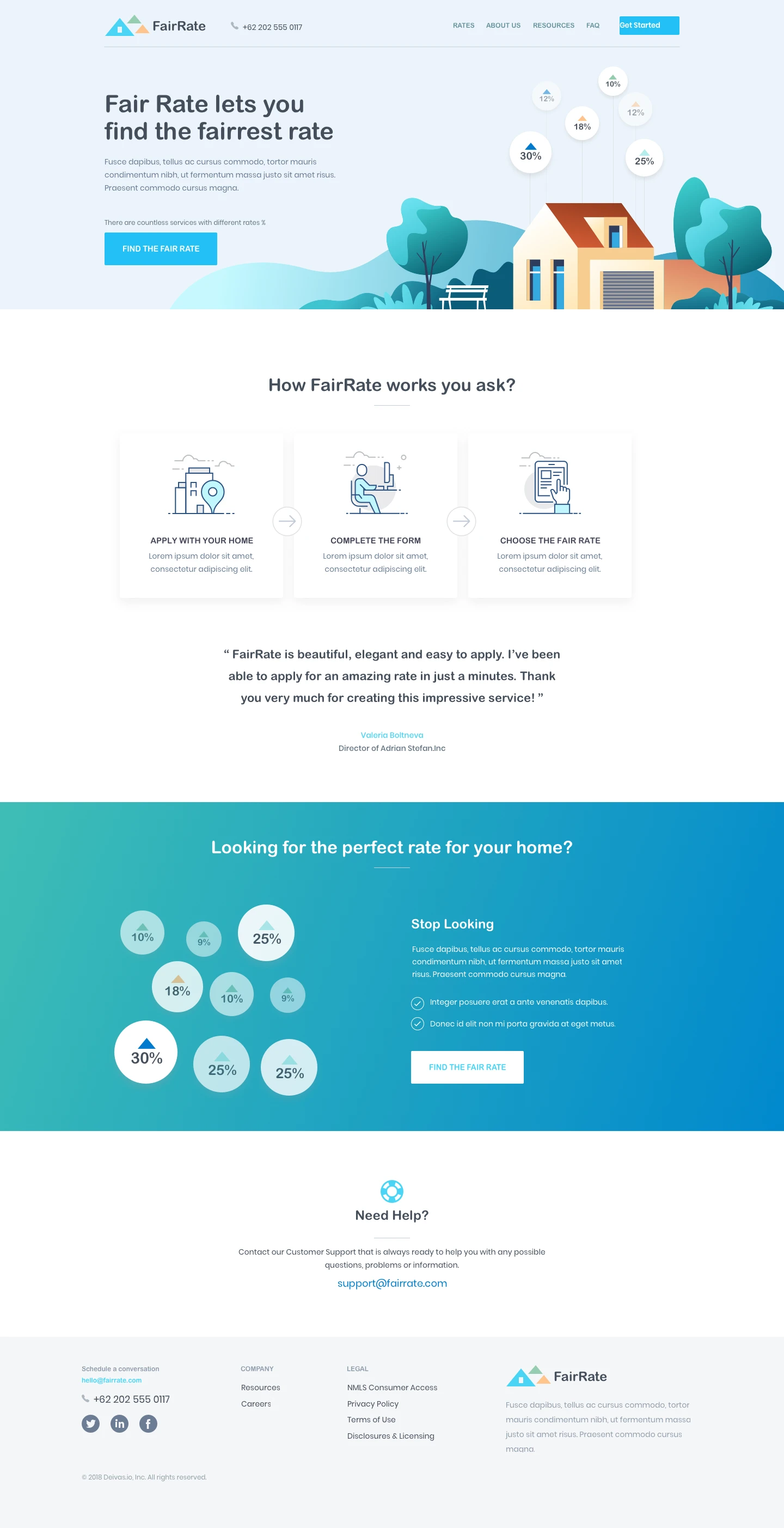 FairRate - Finance Web App UI Kit - Free UI Kit made for Sketch for finance sector web applications. The design is made with fiance and simplicity in mind.