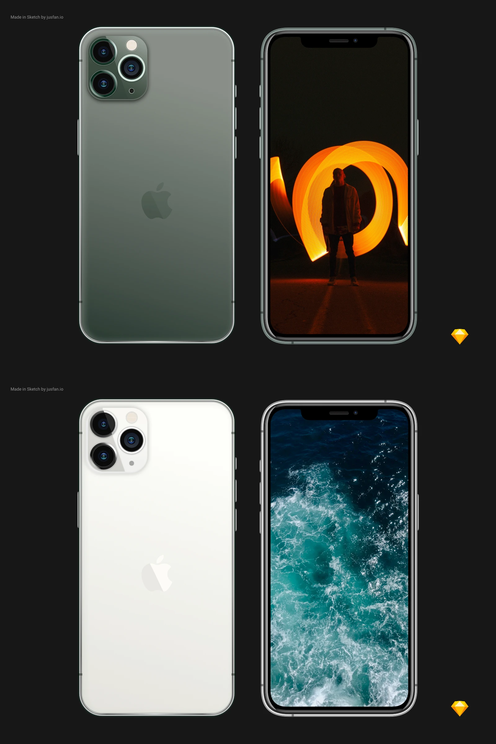 Free iPhone 11 Pro Mockup for Sketch - Feel free to use and modify for your needs.