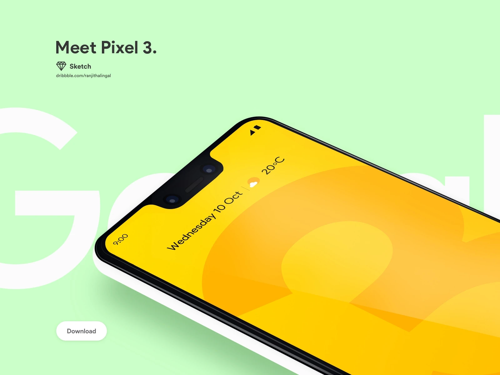 Google Pixel 3 Mockup - Using this free Google Pixel 3 Mockup Sketch file you can showcase your app design, presentation or add your own screenshots easily in Sketch. Pixel 3 Mockup is not only free but also have the premium look which makes your mobile UI design presentation stand out from the crowd!