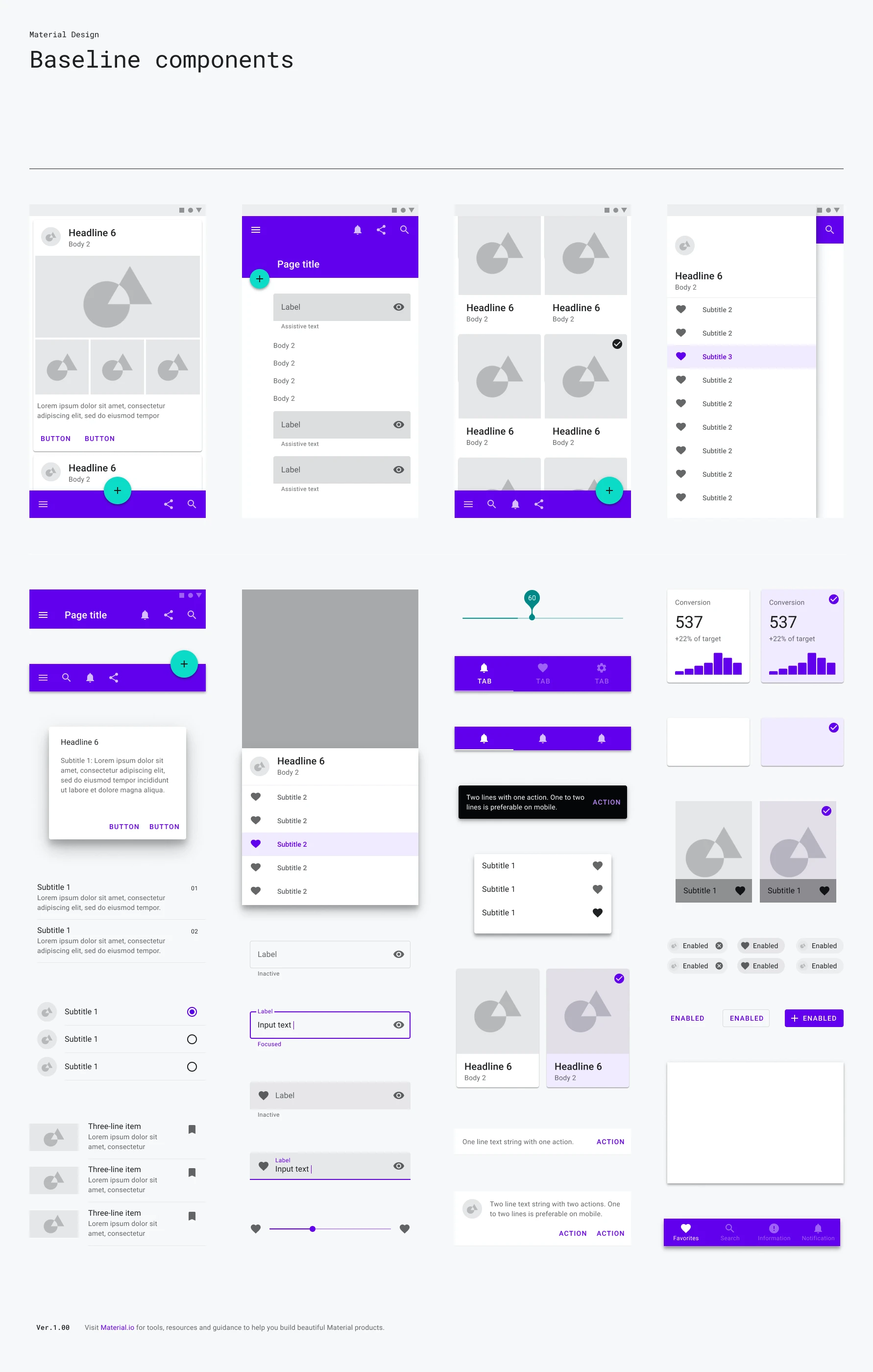 Material Baseline Design Kit for Figma - Create your own baseline Material layouts with this component library for Figma.