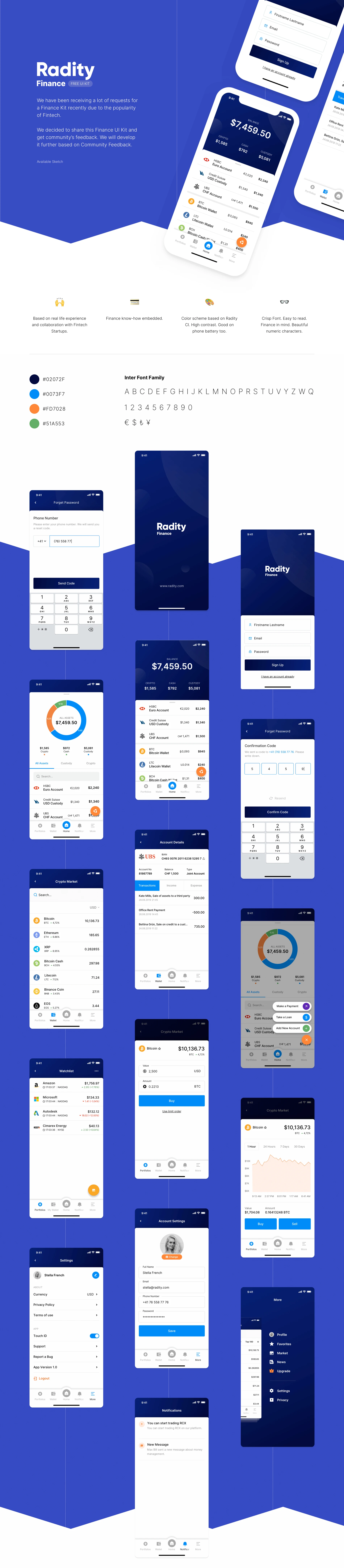 Radity - Finance UI Kit - We have been receiving a lot of requests for a Finance Kit recently due to the popularity of Fintech. We decided to share this Finance UI Kit and get community’s feedback.