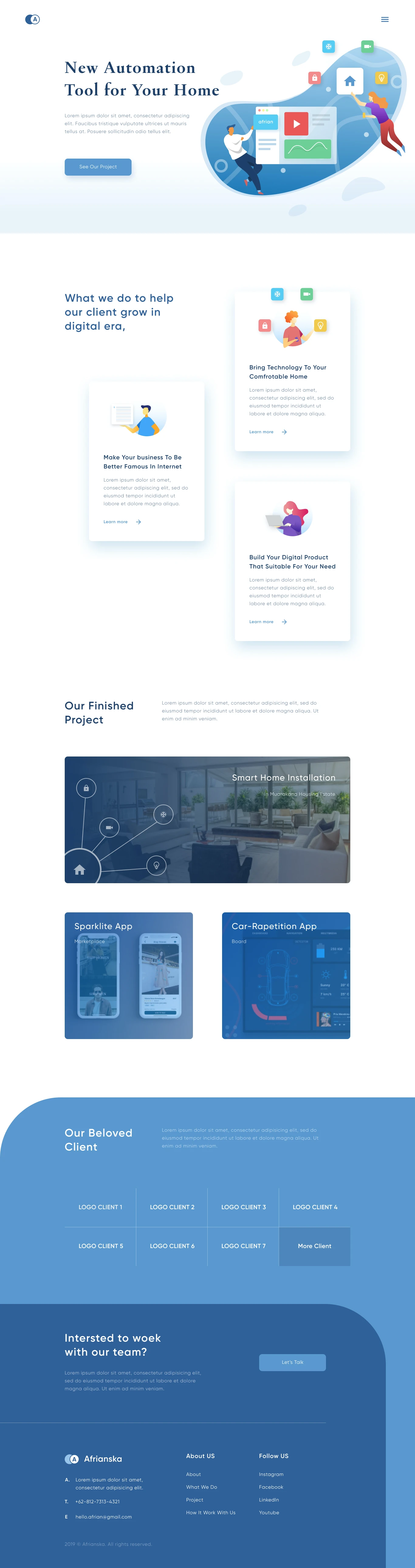 Smart Home Landing Page for Figma - Elegant and clean landing page for smart home.