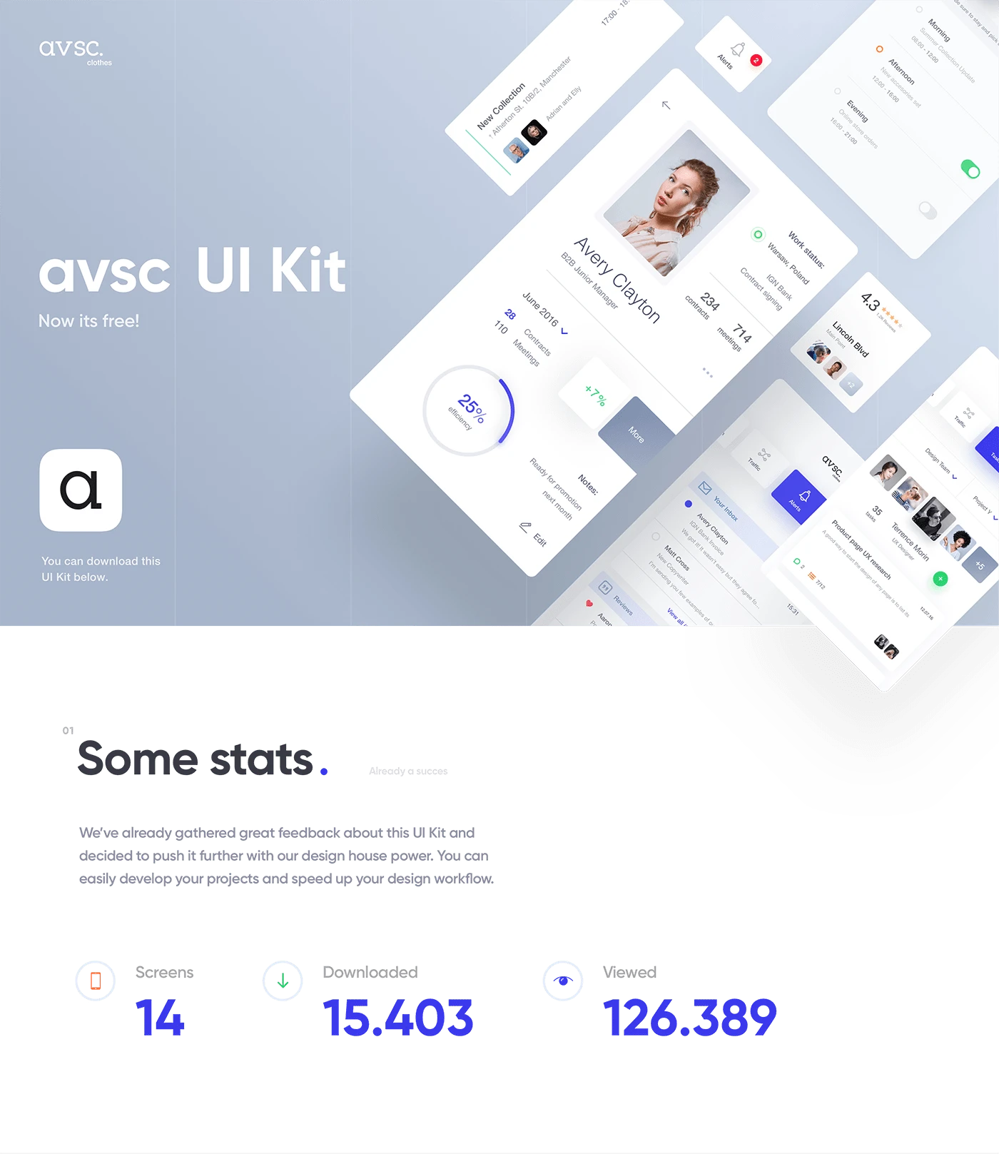 Avsc Free UI Kit - We spent hundreds of hours to create this beautiful looking UI kit. Get things done faster