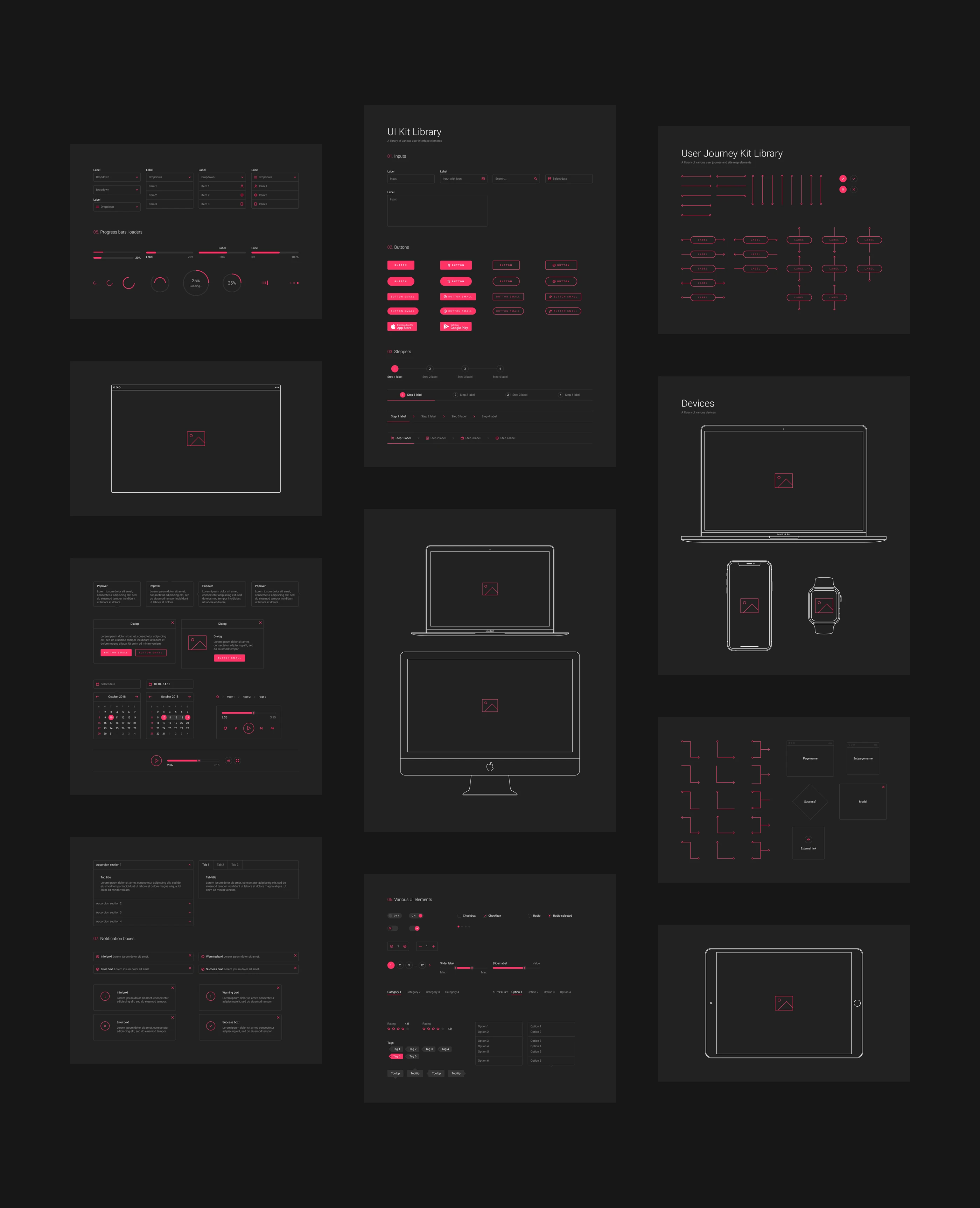 Basic UX for Invision Studio - The final deliverable was a family of 4 products that you can download and use for free. Just download InVision Studio, open their App Store and search for 128 Outline Icons, eCommerce Wireframe Kit, User Interface Kit and Web Wireframe Kit.