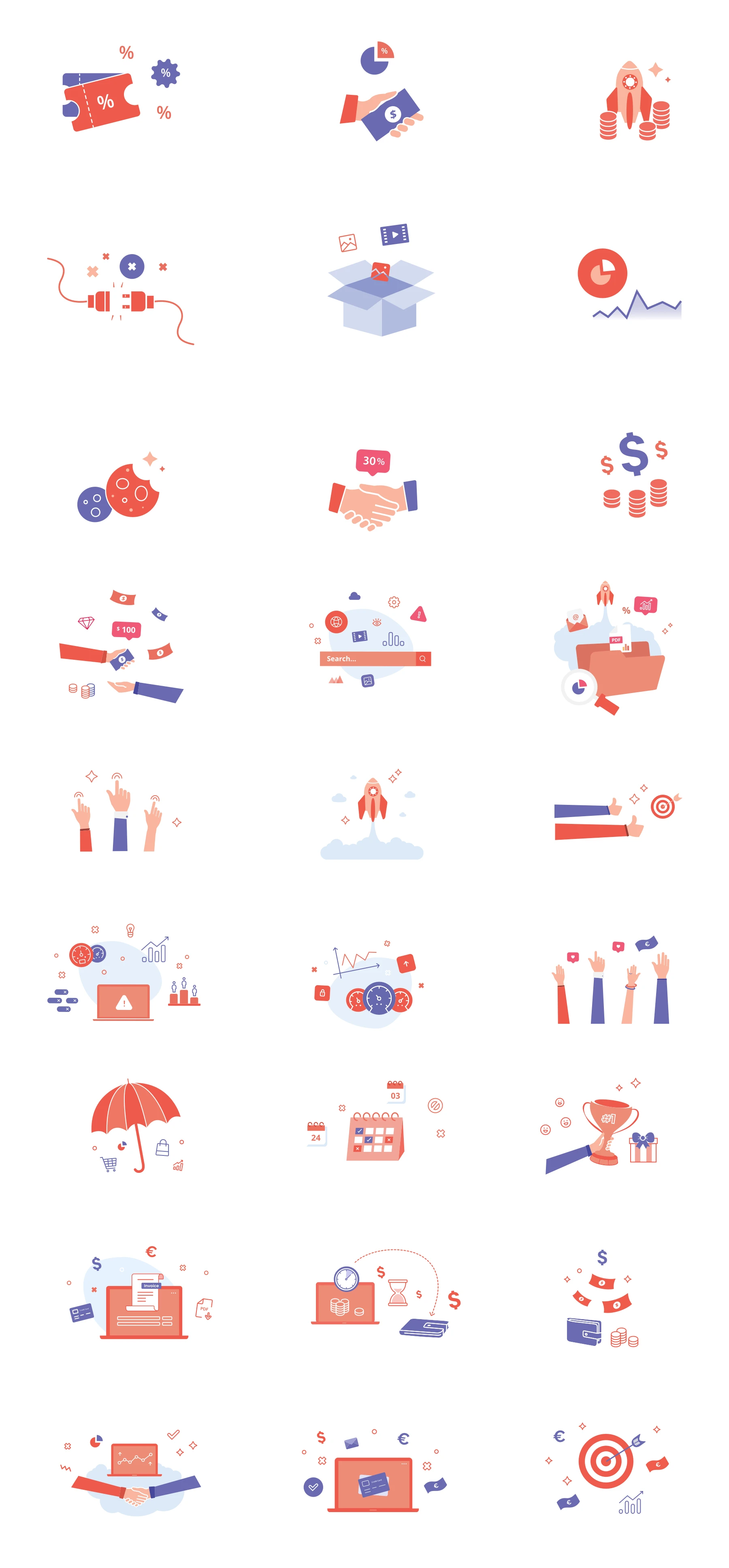 Colorful Free Icons - Icons are ready to use in your project right away. We designed them in Adobe Illustrator. They are 100% vector, with preserved layers, you will be able to edit them easily. The file contains icons in two styles: 27 full-color icons and 27 slim icons.