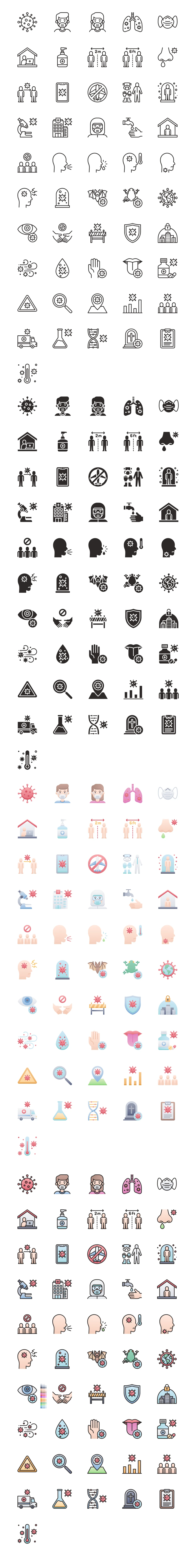 COVID-19 Free Icons - Icons for signage, health notices, disease information, publications, and aiding in preventing the spread of COVID-19, available to download and use for anything for free.