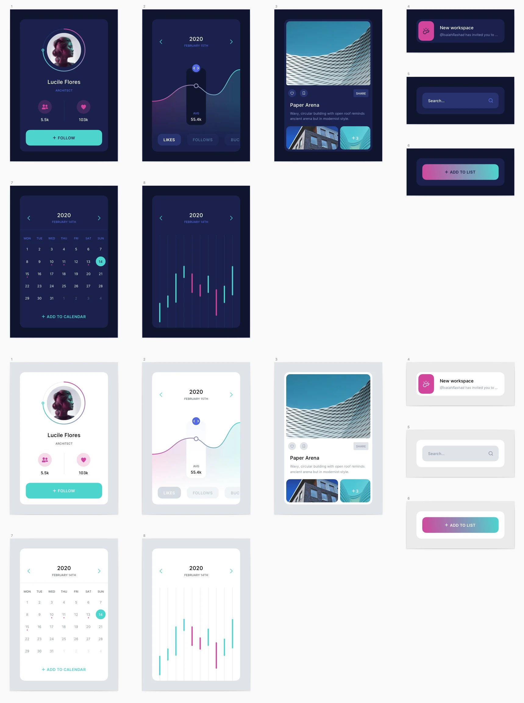Dark & Light UI Components for Sketch - Just a simple freebie with components you can use across your design, enjoy! File contains both light and dark version of the widgets.
