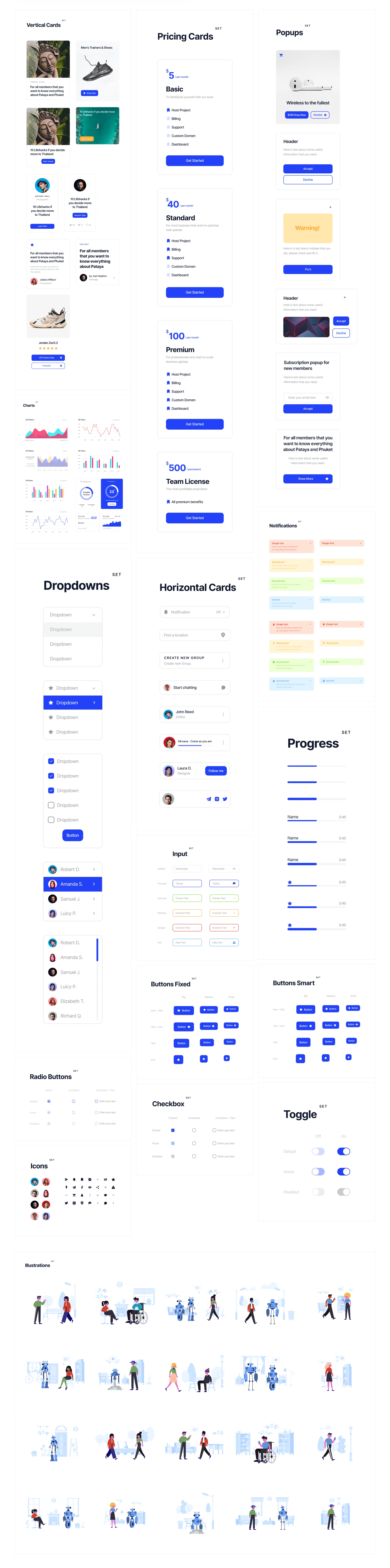 Deca Free UI Kit for Sketch and Figma - Clean and clear UI Kit with necessary stuff to create design projects. It’s the simplest way to work with buttons, charts, inputs, and popups with saving huge amount of time. Let your workflow become pleasant and trust such things to Deca UI Kit.