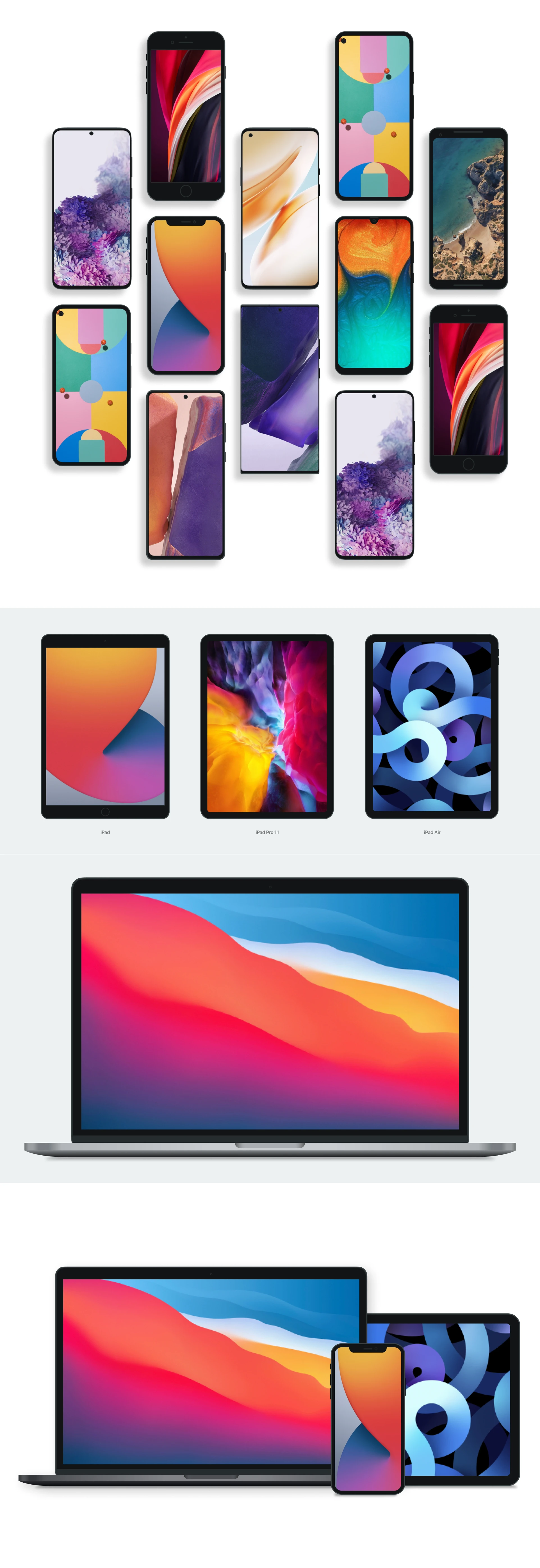 Free Device Mockups for Figma - Free vector mockups for various mobile devices including: