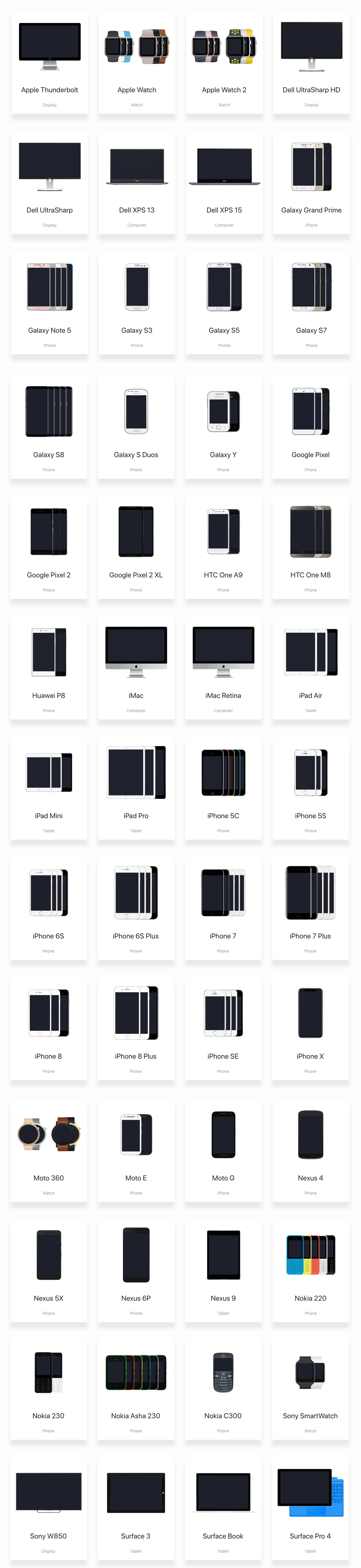 Devices by Facebook - Images and Sketch files of popular devices