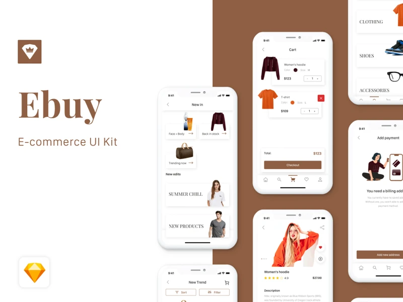 Ebuy Free eCommerce UI Kit for Sketch