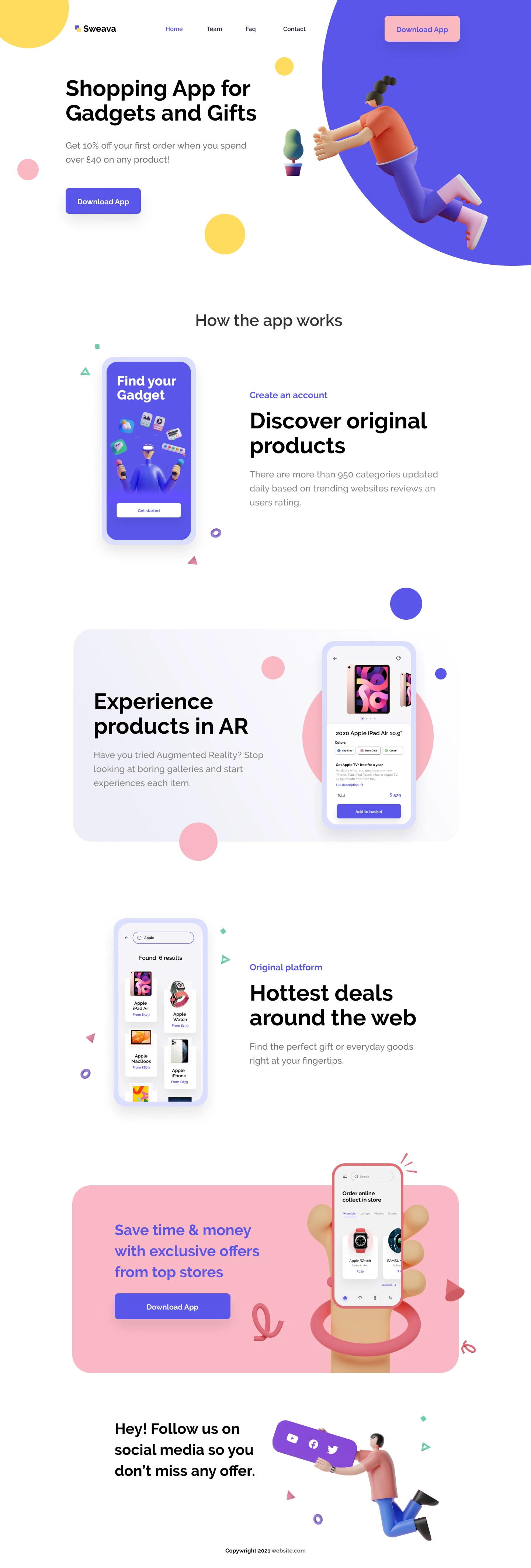 eCommerce Free Landing Page for Figma - Clean and clear landing page with necessary stuff to create a new design projects.