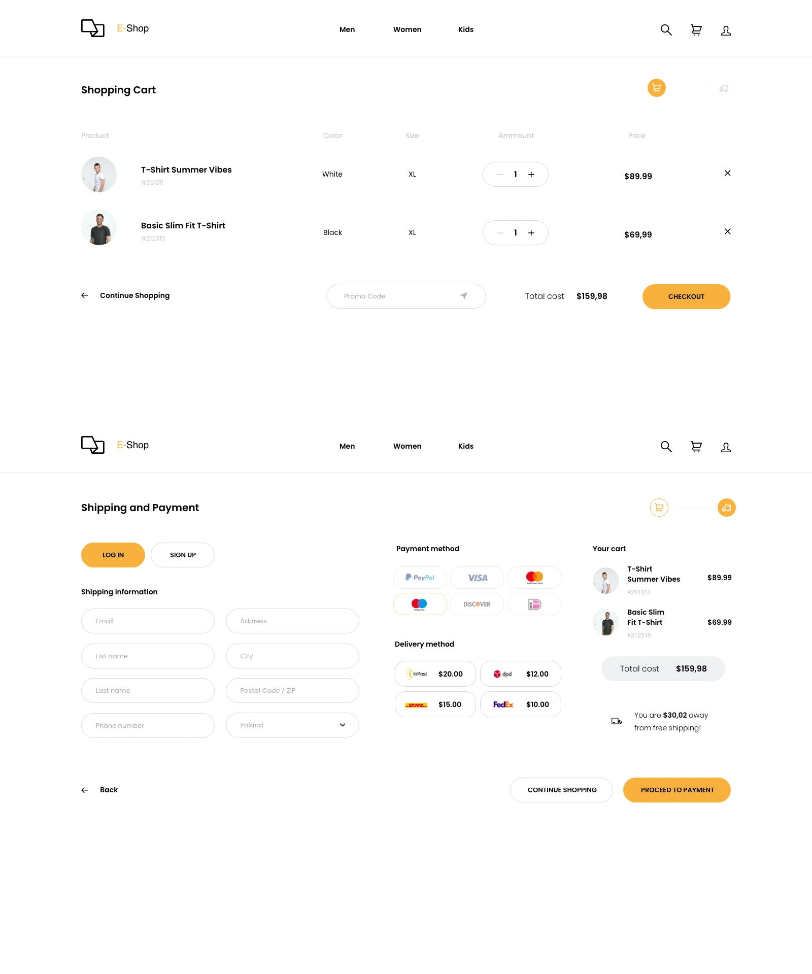 Responsive eCommerce UI Kit for Adobe XD - Designed for both web and mobile, this UI kit redefines user experience through simplicity and calculated design choices. This freebie contains everything an online store needs to get up and running.