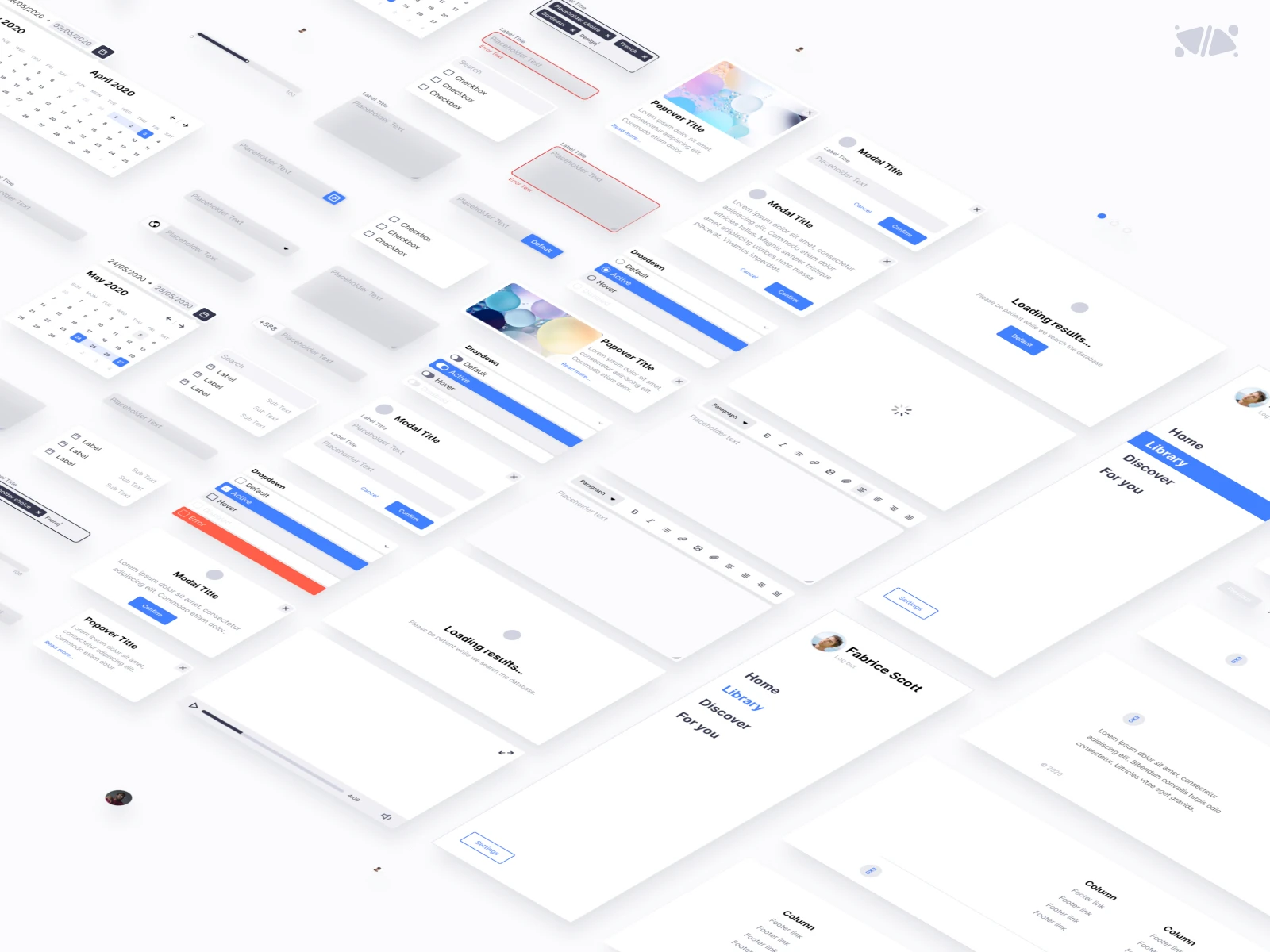 EXO KIT Design System for Figma - EXO KIT is a huge library: typography, colors, buttons, cards, fields... It meets all your needs to create your design system! This UI kit is free for personal project and it works with Figma.