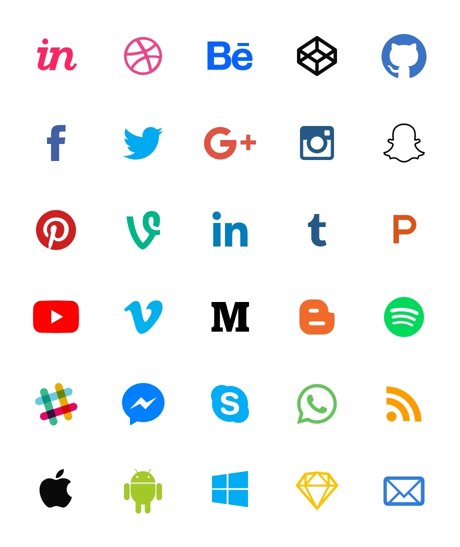 Extended Social Icon Pack - 100% vector based so easy to resize as you wish