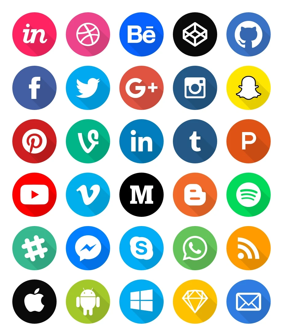 Extended Social Icon Pack - 100% vector based so easy to resize as you wish