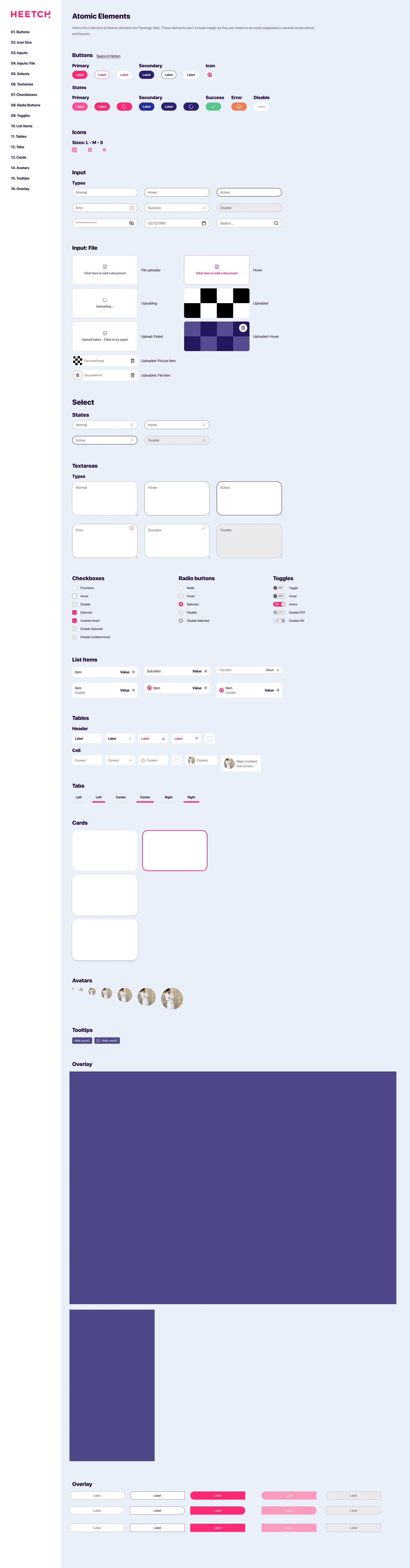 Flamingo Design System for Figma - Flamingo is a small design system that can help aspiring designers. It's based on atomic design principles.