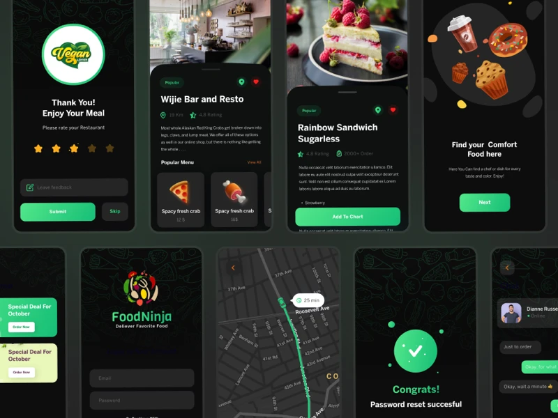 Food Delivery Free UI Kit for Figma