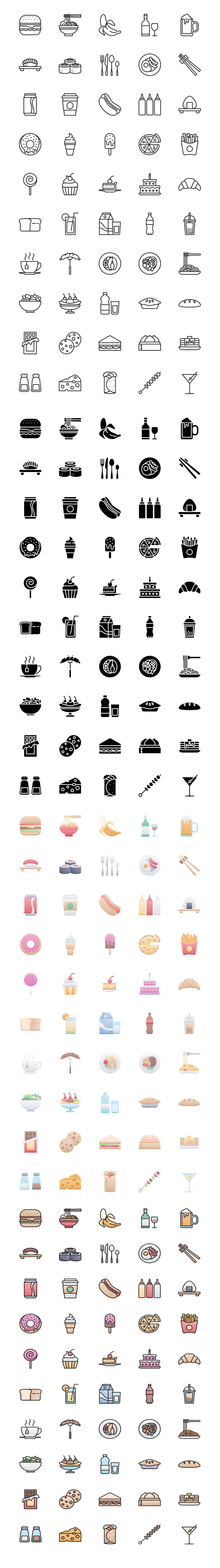 50 Food & Drink Free Icons - From doughnuts to ramen, beer to spaghetti, our Food & Drink icon pack has all the icons you could need for menus, restaurants, cafes, delivery apps, and everything in between.