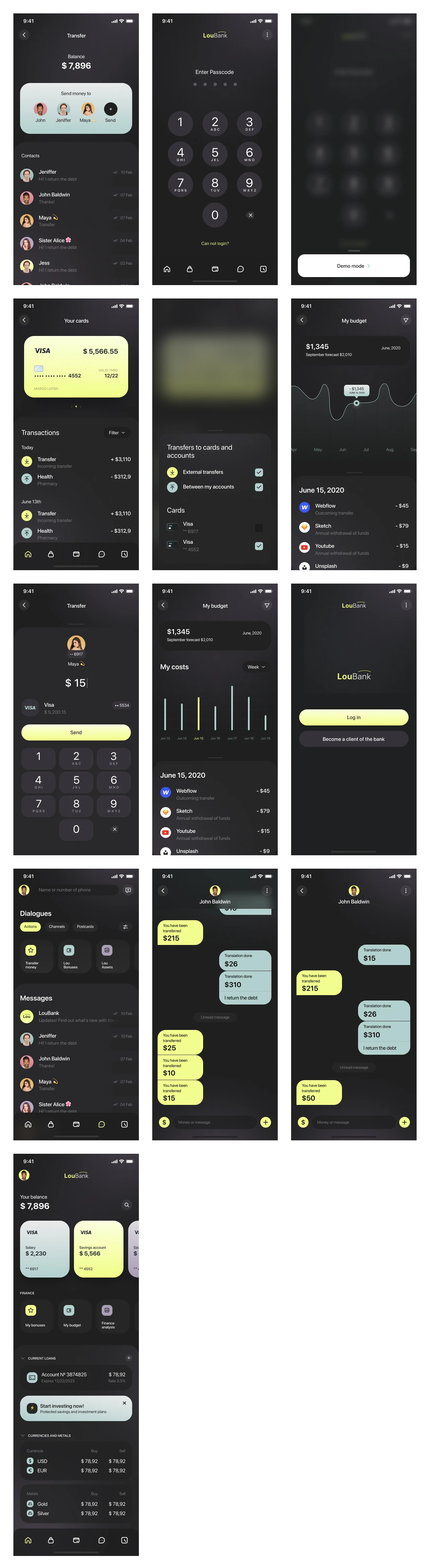 Banking App iOS Free UI Kit for Figma - This set of bank app includes 10+ beautiful screens and 15+ customizable elements for Figma. You can use it simply