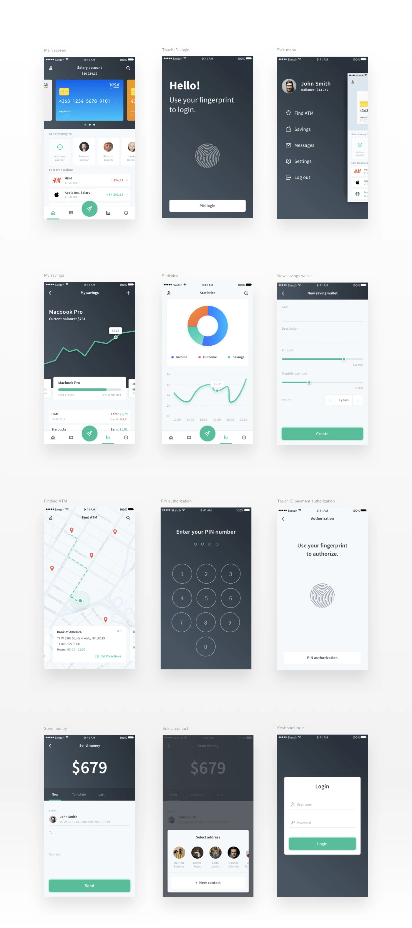 Free Finance UI Kit - Kickstart your project or just have fun with it. Designed by 7ninjas