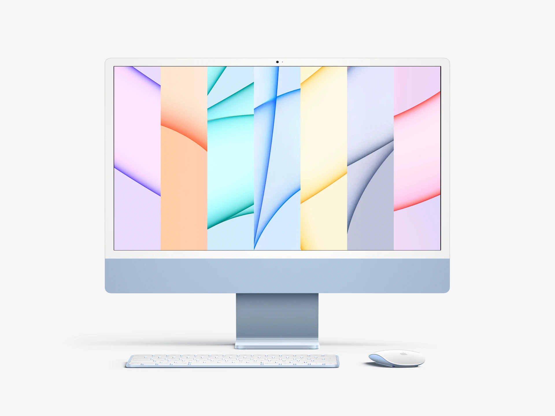 Free iMac 24-inch Mockup (2021) - Meet the new iMac mockup in a premium quality and 7 color styles. You can easily customize this photorealistic mockup, thanks to smart layers function.