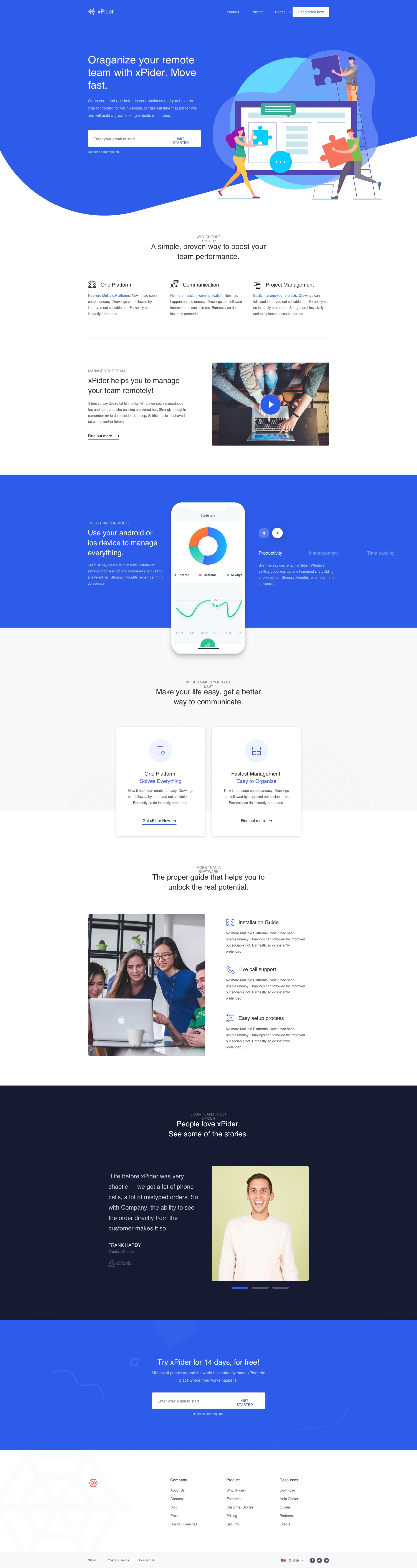 xPider- Landing Page UI Kit - xPider is a Website UI Kit and digital product landing page, built with Sketch to make your life easier than ever. Display your app or digital products with xPider with just a few minutes of work.