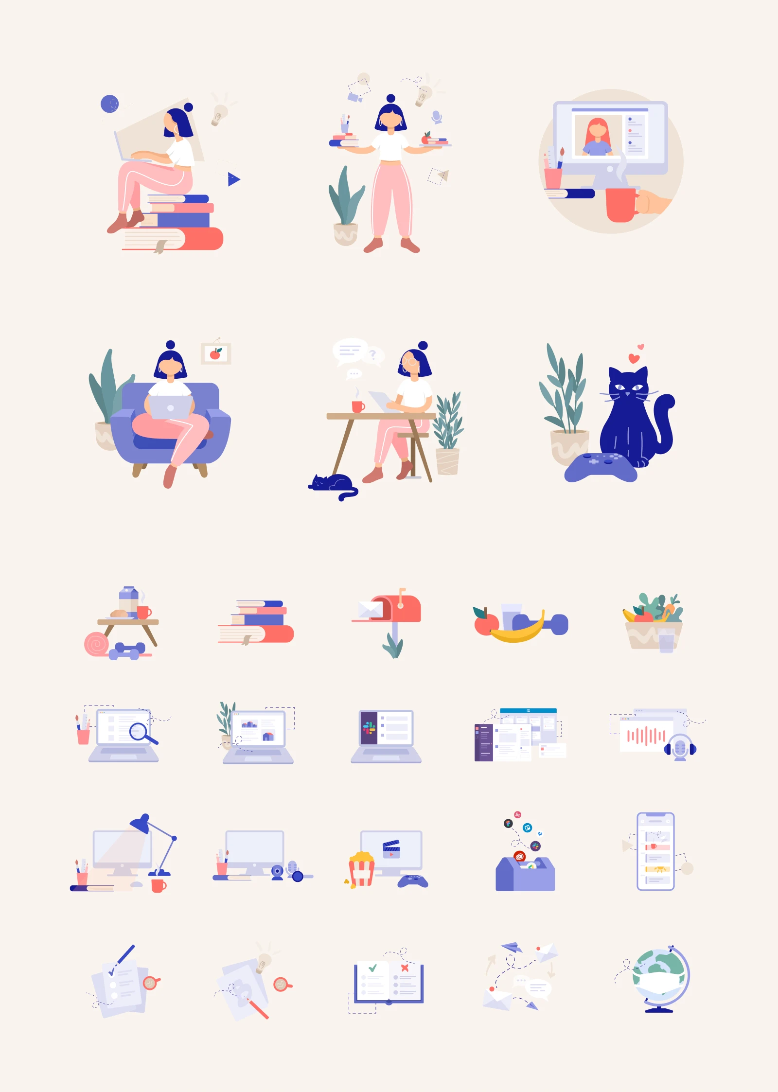 25+ Free Remote Work Illustrations - More than 25 vector illustrations in SVG, PNG, Figma and AI formats.