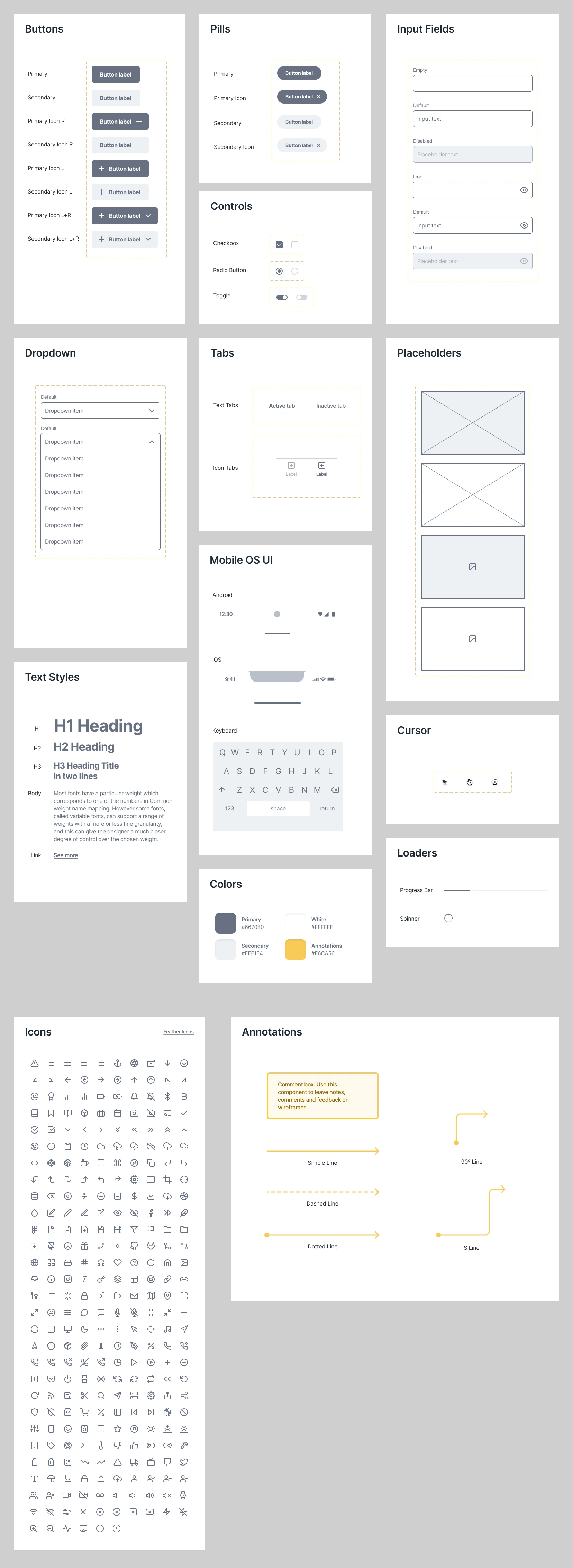 Free Wireframing Kit for Figma - Free wireframe kit to help someone create faster low fidelity wireframe. Feel free to reuse, iterate, completely mess up, or even create your own kit based on this one!