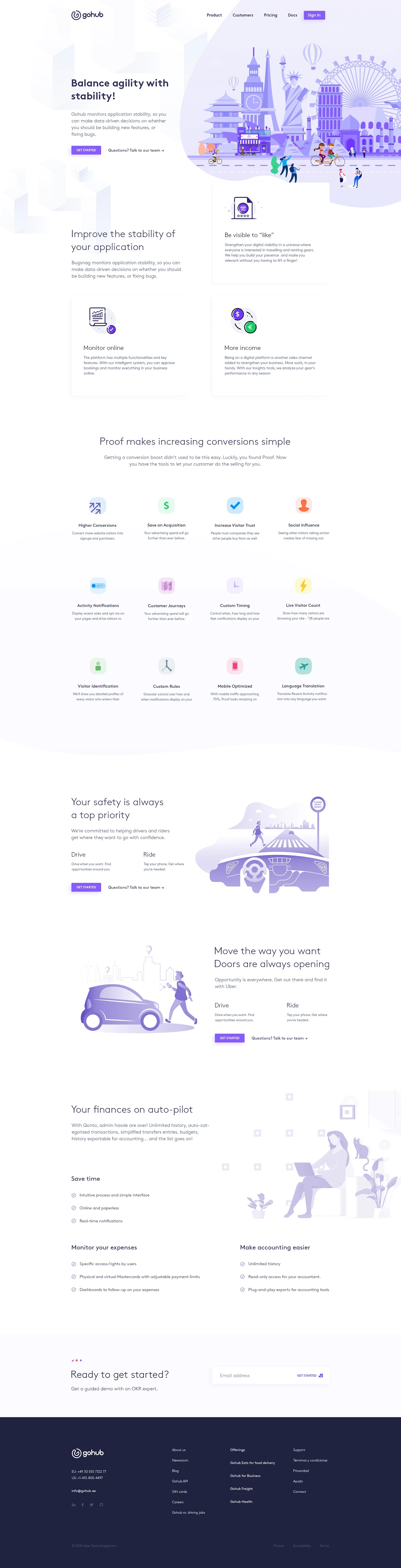 GoHub Landing Page - Elegant and clean landing page for your next project. All files are fully editable, layered, carefully organized