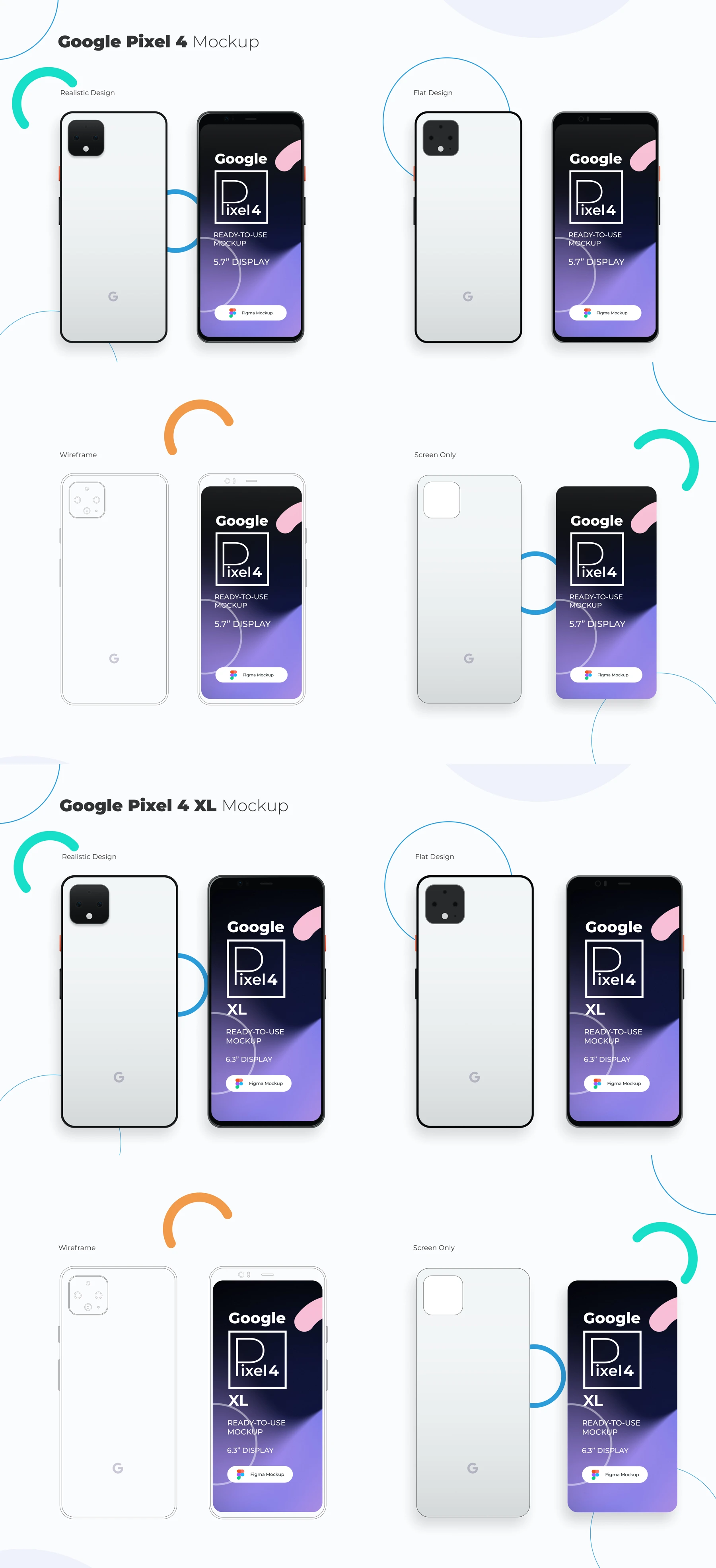 Google Pixel 4 and 4 XL mockup for Figma - Hope this will help you to design and present your UI design for mobile devices.