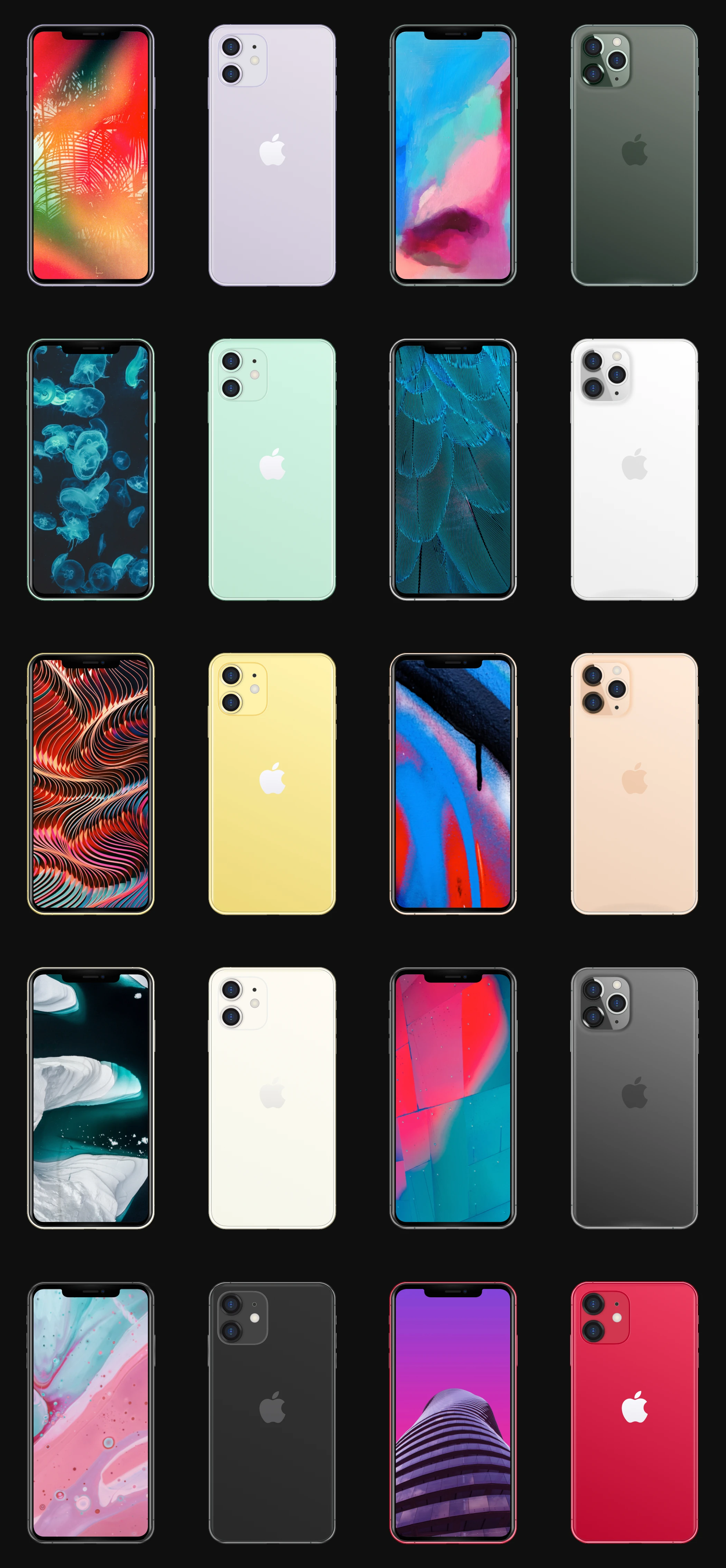 iPhone 11 Mockups for Sketch - iPhone 11 + iPhone 11 Pro. 10 variants