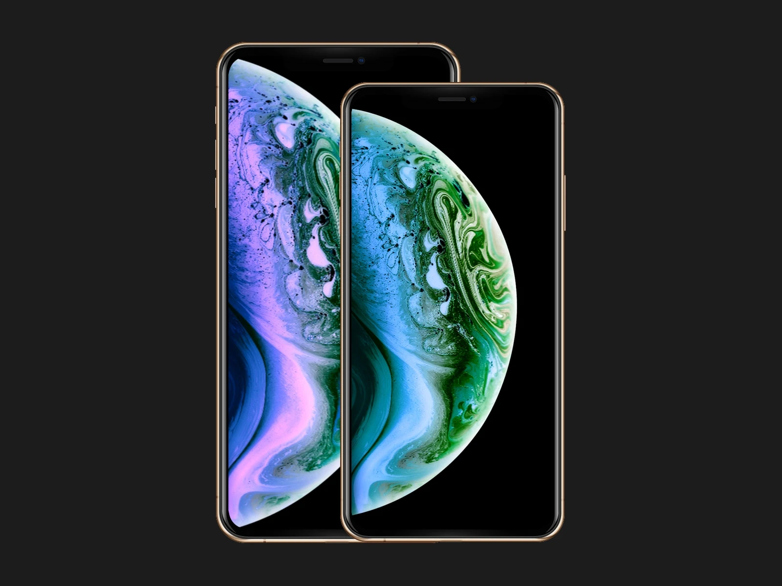 iPhone XS/Max Mockups - Fully-vector based screen mockups for iPhone XS/Max with all the color variants