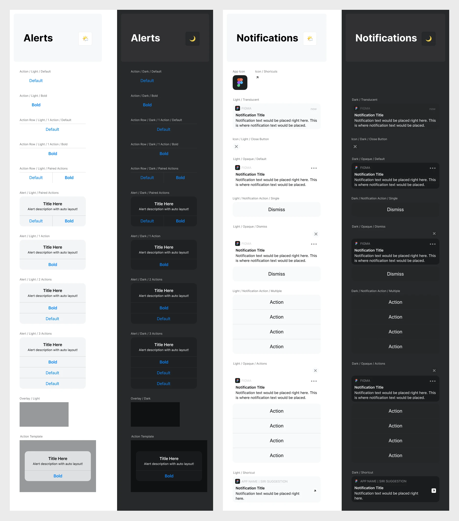 iOS/iPadOS 14 Free UI Kit for Figma - I found myself frequently trying to locate many misplaced common iOS/iPadOS system-level interface elements, so decided to build and collect them all in one place. All of the elements here are named for easy instance-swapping, have constraints applied, and use auto layout where appropriate.