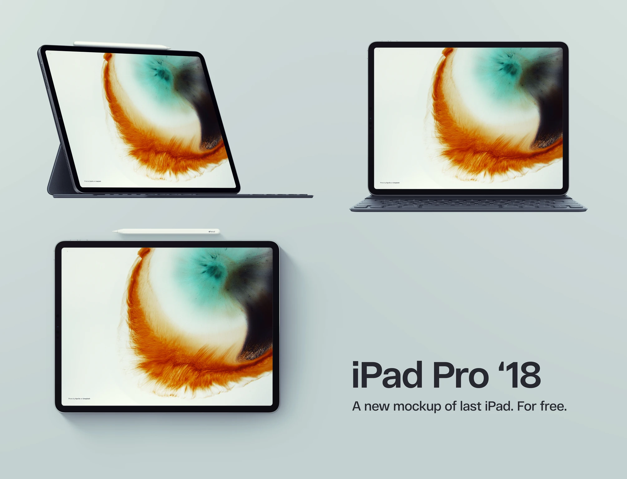 Ipad Pro 2018 Free Psd Mockups - 3 iPad Pro 2018 mockups available to download for free in Photoshop PSD format. Freebie designed by Arlekino