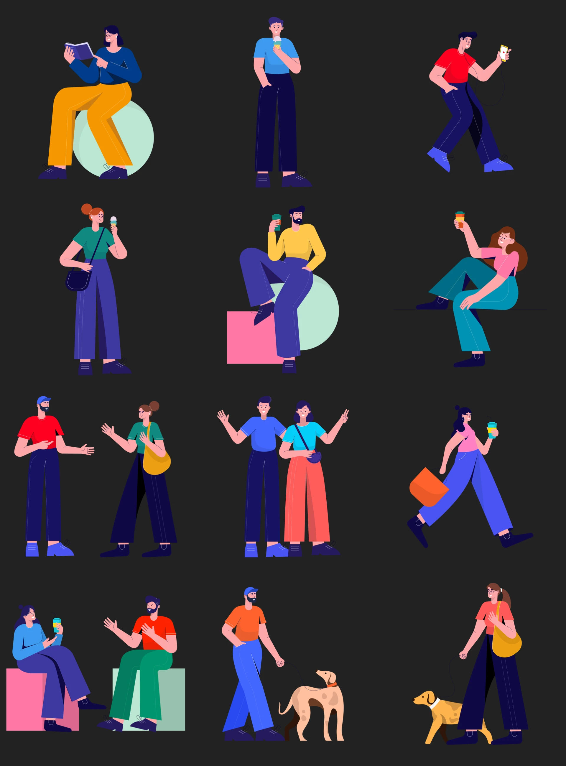 Lifestyle Free Illustrations - 12 colorful vector illustrations about lifestyle. Saving you time as a designer and money as a startup owner or an entrepreneur.