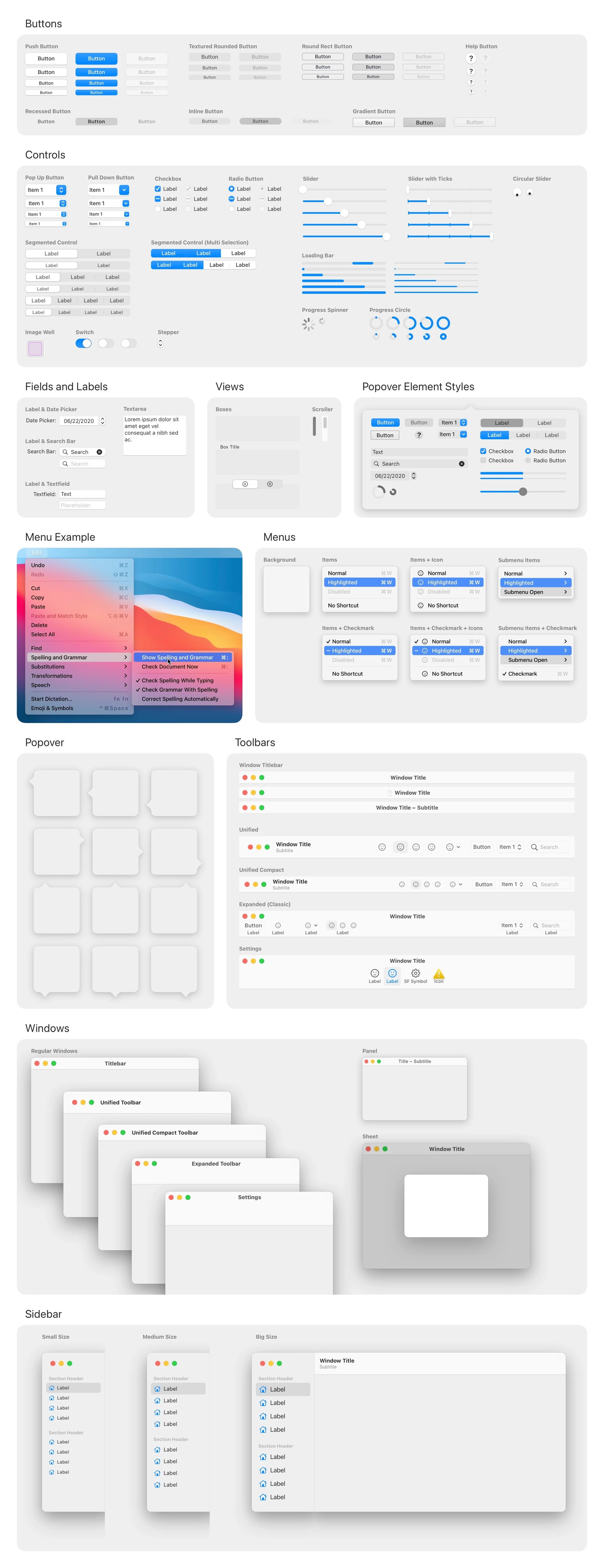macOS 11 Big Sur Free UI Kit for Sketch - Get the incredibly detailed and most accurate macOS UI Kit for Sketch. The library is loaded with hundreds of components, colors, and text styles. Arguably the fastest way to get started with your Mac app designs.