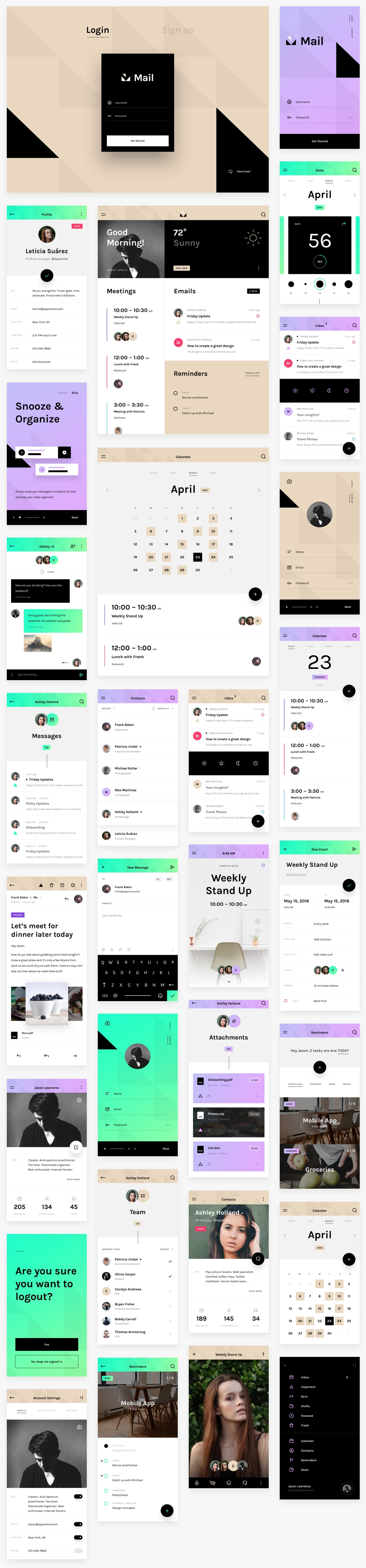 Mail - A free cross-platform UI kit - Tailor-made for desktop, mobile, tablet, and smartwatch formats, so your design looks its best on any device.