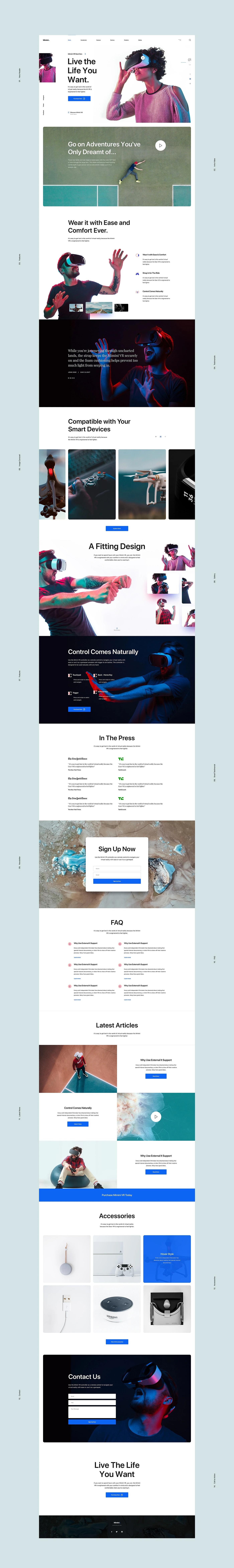 Mimini Free Landing Page - 14 sections are included in design. The artboard is fully editable, layered, carefully organized
