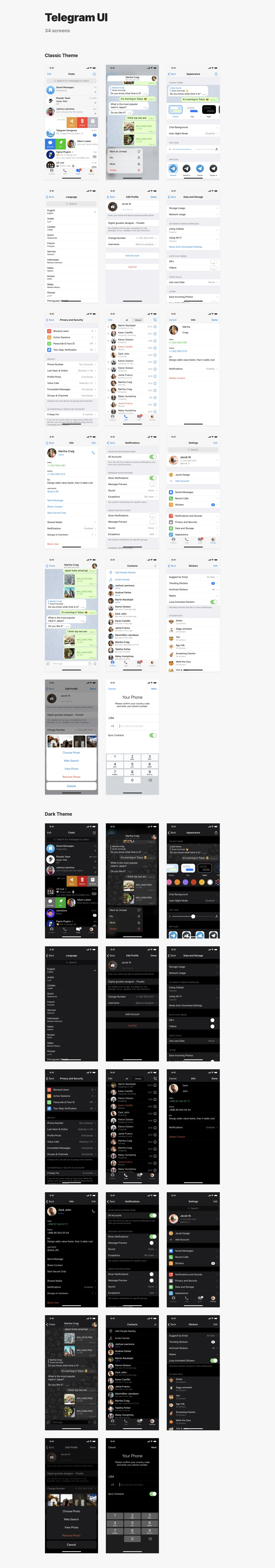Mobile Apps Library for Sketch & Figma - 120+ reconstructed screens of popular mobile apps: Instagram, Telegram, Messenger, WhatsApp. Compatible with Sketch App & Figma.