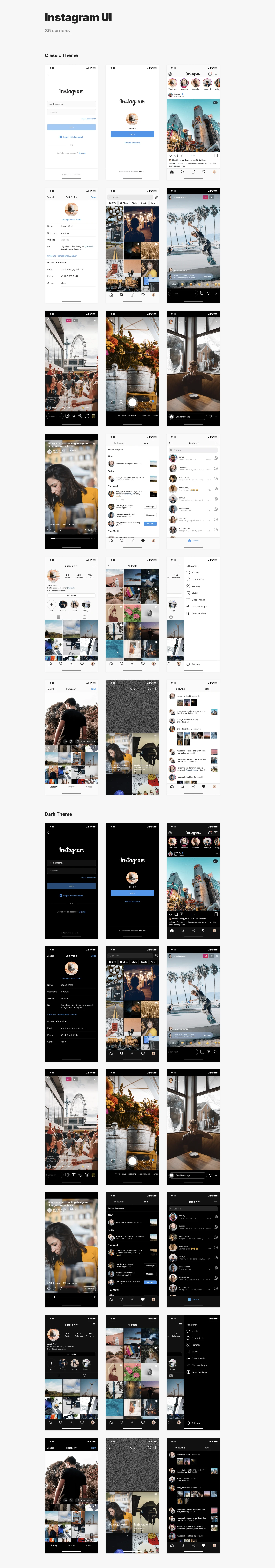 Mobile Apps Library for Sketch & Figma - 120+ reconstructed screens of popular mobile apps: Instagram, Telegram, Messenger, WhatsApp. Compatible with Sketch App & Figma.