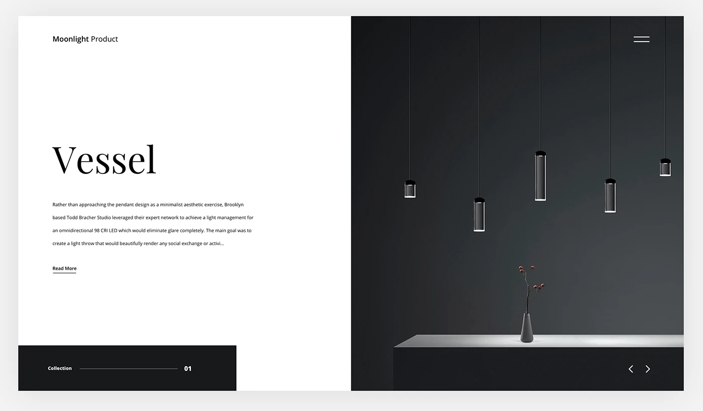 Moonlight Product Website - A trending website in a minimalistic way