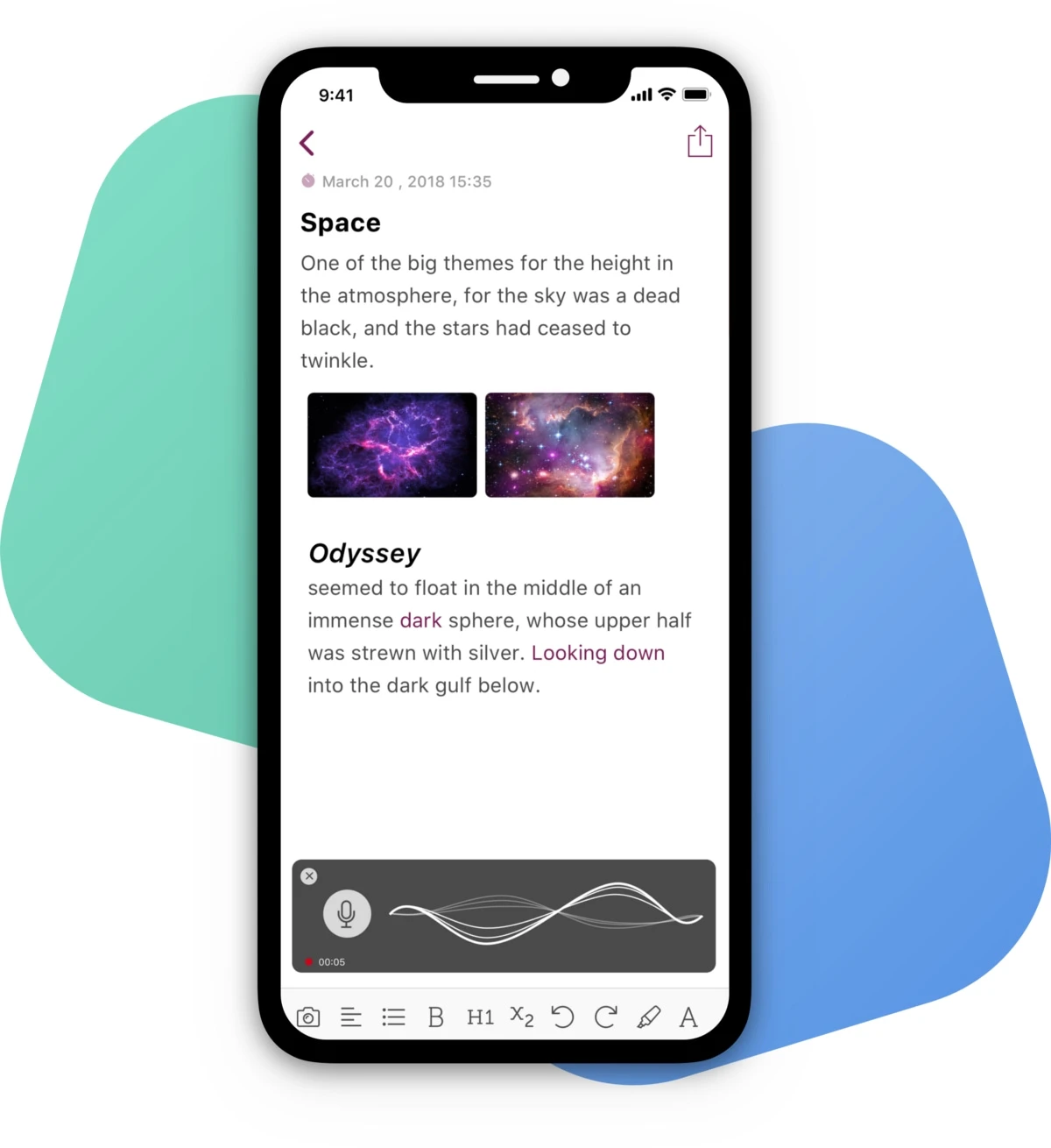 Penman App UI Kit - Penman is an iOS notes app with the power of Speech To Text