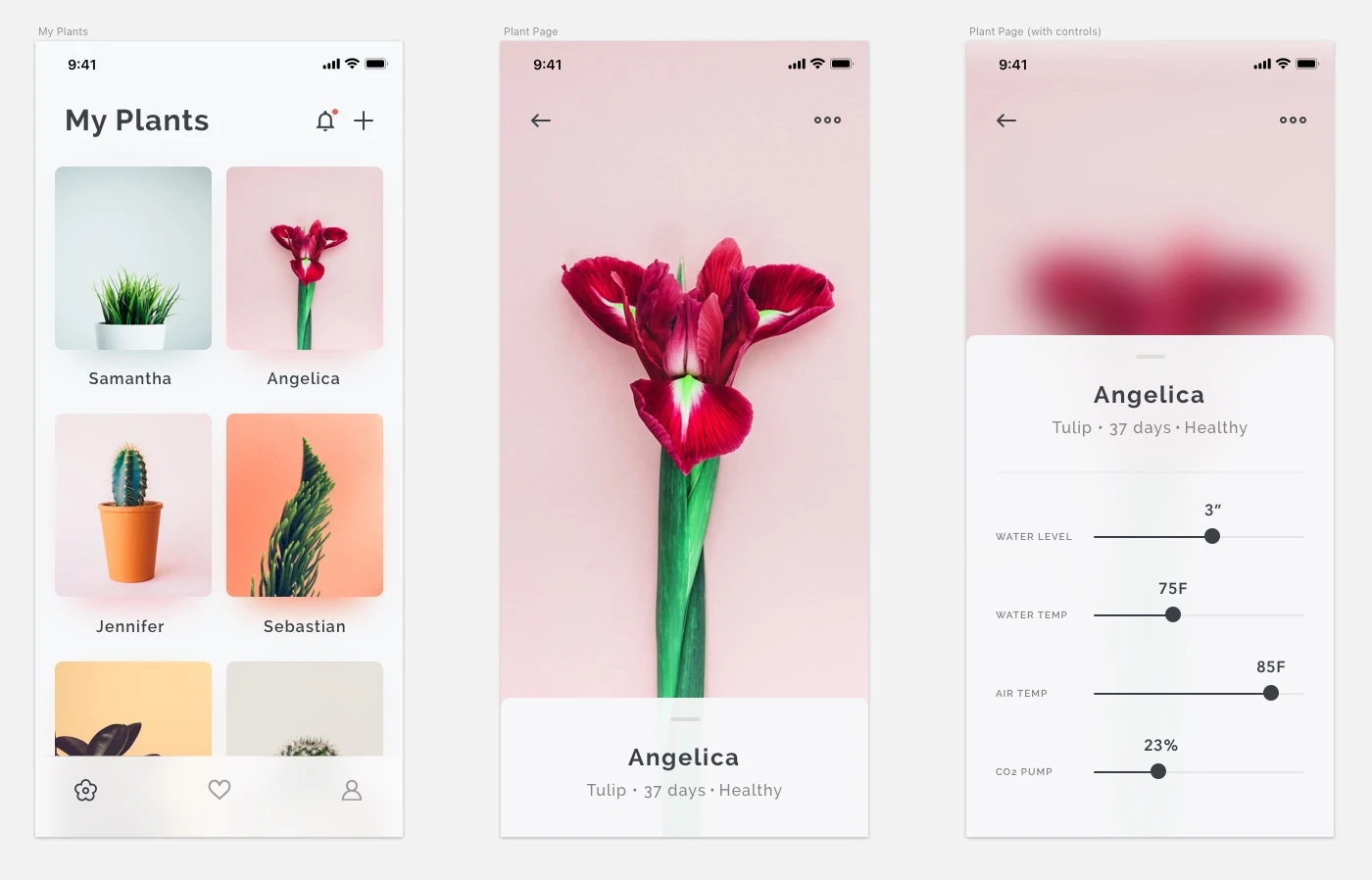Plants App Concept - Here's a minimal plants app concept design by Vlad Fedoseyev