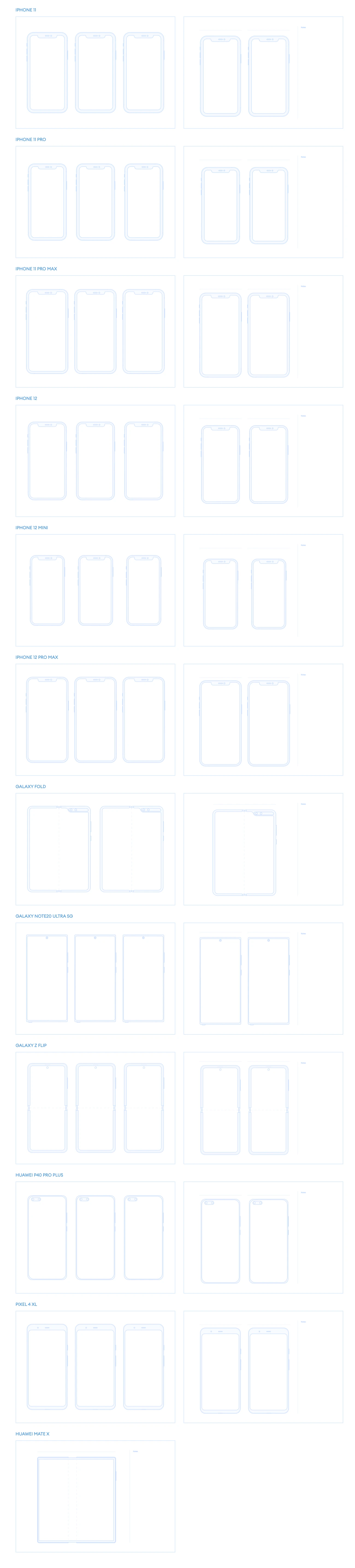 Printables Free Template for Figma - Free printable templates for your mobile sketching. Start creating your app with a clean mind and representation of a screen structure. There are 12 devices in the pack, for both iPhone and Android, so you can display on multiple devices.