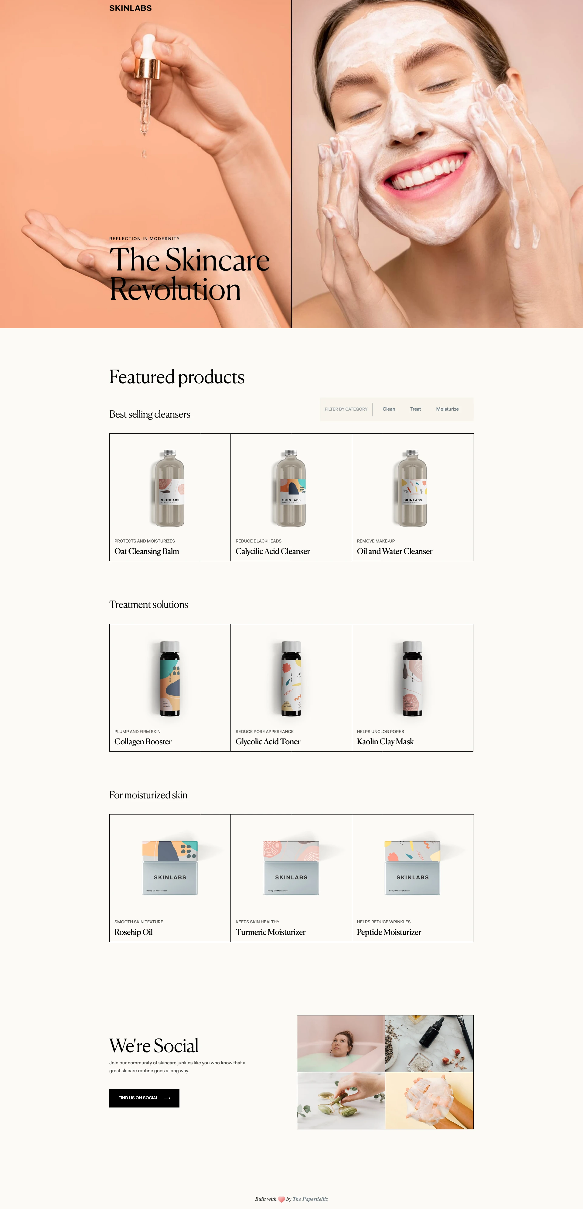 SkinLabs - Free Webflow Template - Free webflow e-commerce template with a modern design, responsive layout and all the features you need to create an awesome store.