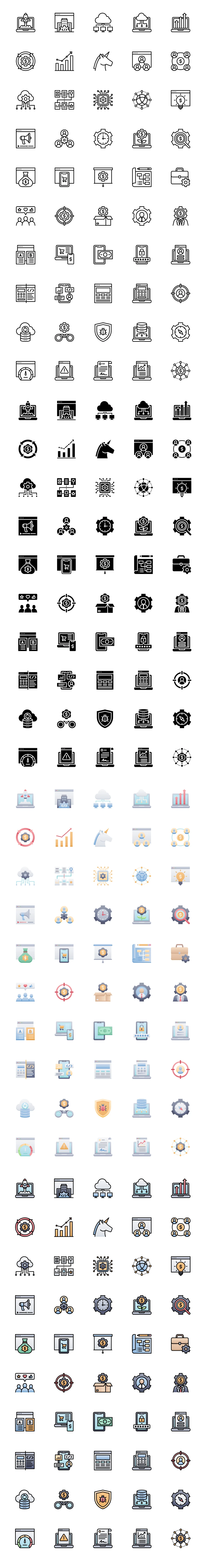 50 Startups and SaaS Free Icons - Icons for startups, SaaS, ecommerce, technology, and the digital world, all available to download and use for free for anything.